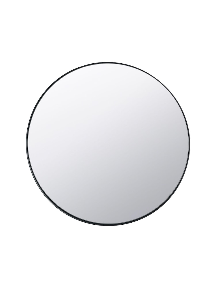 Pacific Black Slim Frame Round Wall Mirror Medium - Image 1 of 3