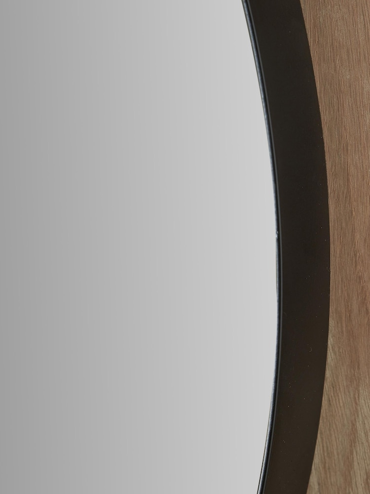 Pacific Black Slim Frame Round Wall Mirror Medium - Image 3 of 3