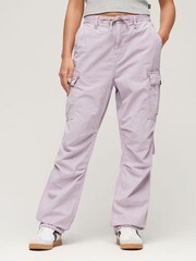 Superdry Purple Low Rise Para Cargo Pants - Image 1 of 3