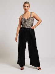 Yours Curve Brown Animal Print Ruched Bodies - Image 2 of 5