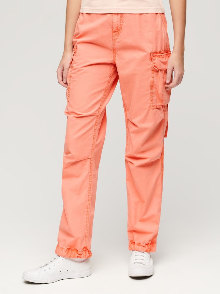 Superdry Orange Low Rise Para Cargo Pants - Image 1 of 4