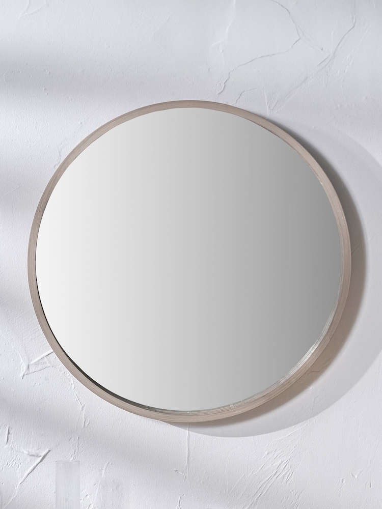 Pacific Natural Wood Veneer Round Mirror Large - Image 1 of 4