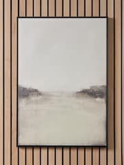 Pacific Monochrome Abstract Canvas with Black Frame - Image 1 of 6