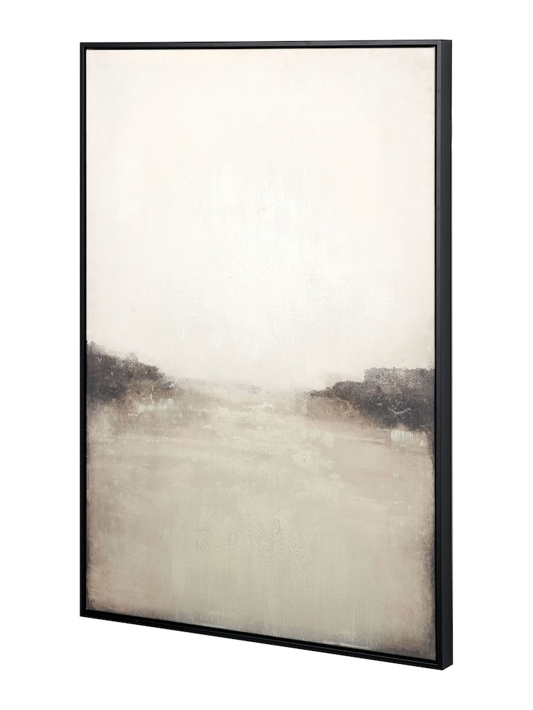 Pacific Monochrome Abstract Canvas with Black Frame - Image 2 of 6