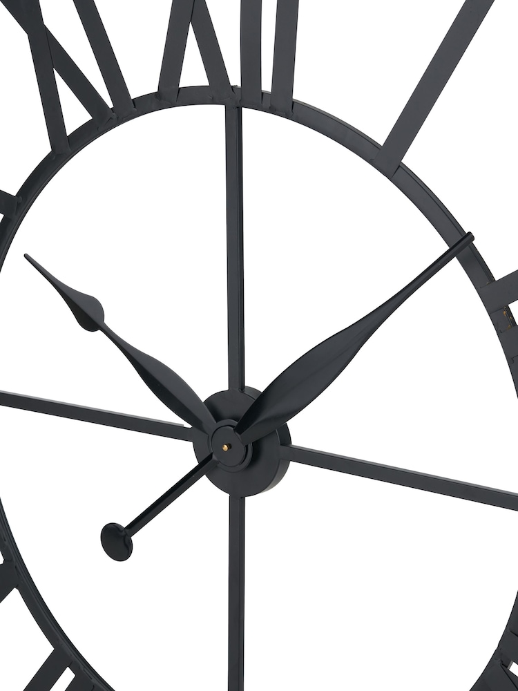 Pacific Black Metal Large Round Wall Clock - Image 2 of 6
