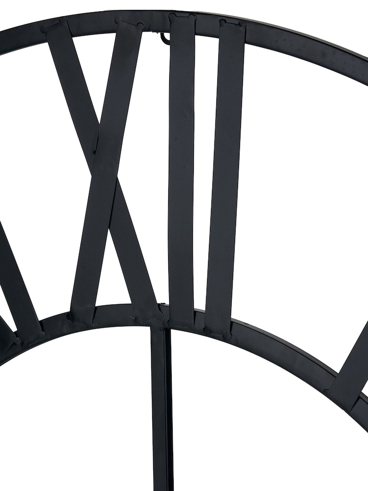 Pacific Black Metal Large Round Wall Clock - Image 8 of 8 Pacific Black Metal Large Round Wall Clock - Image 8 of 8