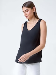 Roman Black Tie Detail Strap Cami Top - Image 1 of 5