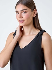 Roman Black Tie Detail Strap Cami Top - Image 4 of 5