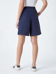 Roman Blue 100% Cotton Tie Detail Pocket Shorts - Image 3 of 5