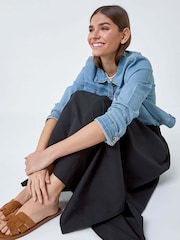 Roman Black 100% Cotton Poplin Pocket Skirt - Image 1 of 5