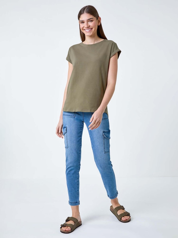 Roman Green Plain Stretch Jersey T-Shirt - Image 2 of 5