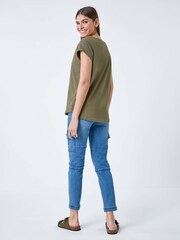 Roman Green Plain Stretch Jersey T-Shirt - Image 3 of 5