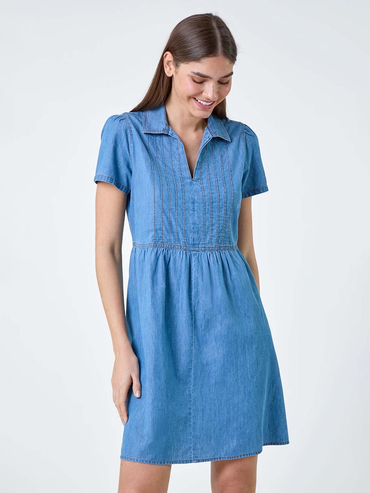 Roman 100% Baumwoll-Denim-Kleid mit Kragen - Bild 1 von 5 Roman 100% Baumwoll-Denim-Kleid mit Kragen - Bild 1 von 5