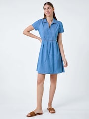 Roman 100% Baumwoll-Denim-Kleid mit Kragen - Bild 2 von 5