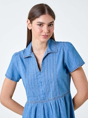 Roman 100% Baumwoll-Denim-Kleid mit Kragen - Bild 4 von 5