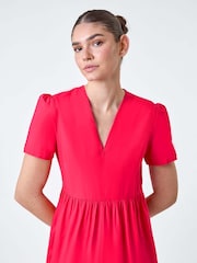 Roman Pink Plain 100% Cotton Tiered Maxi Dress - Image 4 of 5