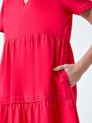 Roman Pink Plain 100% Cotton Tiered Maxi Dress - Image 5 of 5