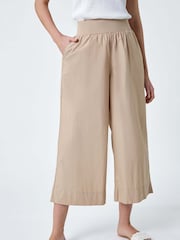 Roman Natural Wide Leg 100% Cotton Culottes - Image 4 of 5