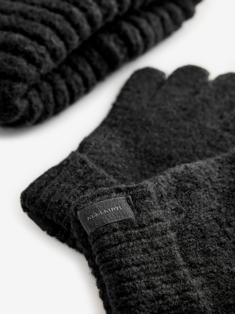 smALLSAINTS Black Chunky Beanie and Gloves Set - Image 8 of 8