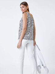 Roman Black Animal Print Cami Vest Top - Image 3 of 5