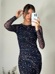 Style Cheat Leopard Print Ronni Mesh Maxi Dress - Image 3 of 4