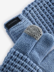 smALLSAINTS Blue Nevada Ribbed Beanie and Gloves Set - Image 8 of 8