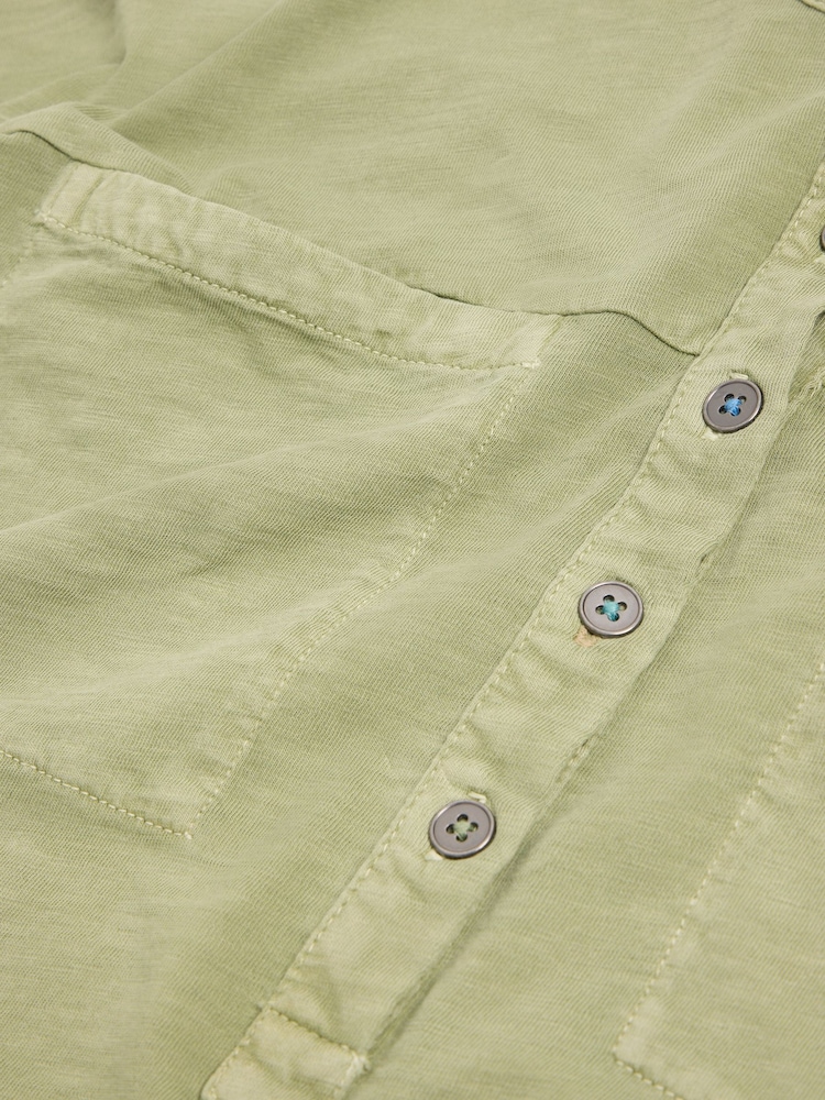 White Stuff Green 100% Cotton Beth Jersey Mix T-Shirt - Image 7 of 7