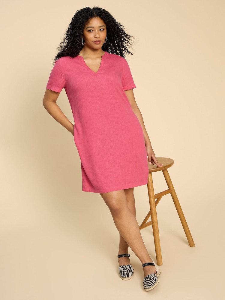 White Stuff Pink Lydia Shift Dress - Image 1 of 7