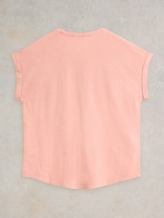 White Stuff Pink 100% Cotton Beth Jersey Mix T-Shirt - Image 6 of 7