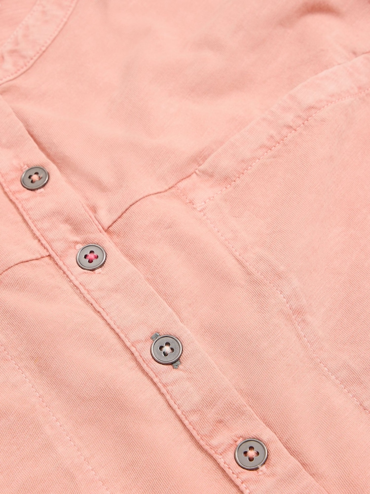 White Stuff Pink 100% Cotton Beth Jersey Mix T-Shirt - Image 7 of 7