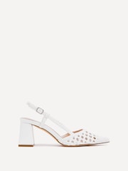 Linzi White Florence Woven Courts With Block Heels - Image 2 of 4