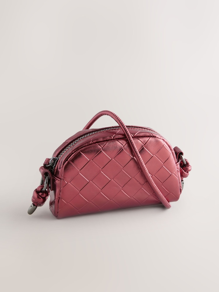 Red Metallic Cross-Body Bag - Image 1 of 5