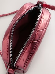 Red Metallic Cross-Body Bag - Image 3 of 5