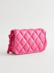 Pink Quilted Cross-Body Bag - Image 4 of 7