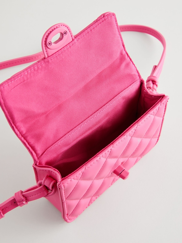 Pink Quilted Cross-Body Bag - Image 7 of 7