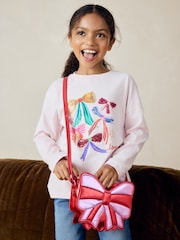Red/Pink Metallic Bow Cross-Body Bag - Image 3 of 4
