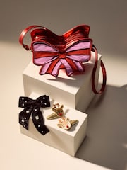 Red/Pink Metallic Bow Cross-Body Bag - Image 4 of 4