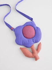 Multi Blue Quilted Flower Cross-Body 100% Cotton Bag - Image 5 of 5