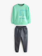 Baker by Ted Baker Green Graphic Sweatshirt and Joggers Set - Image 2 of 11