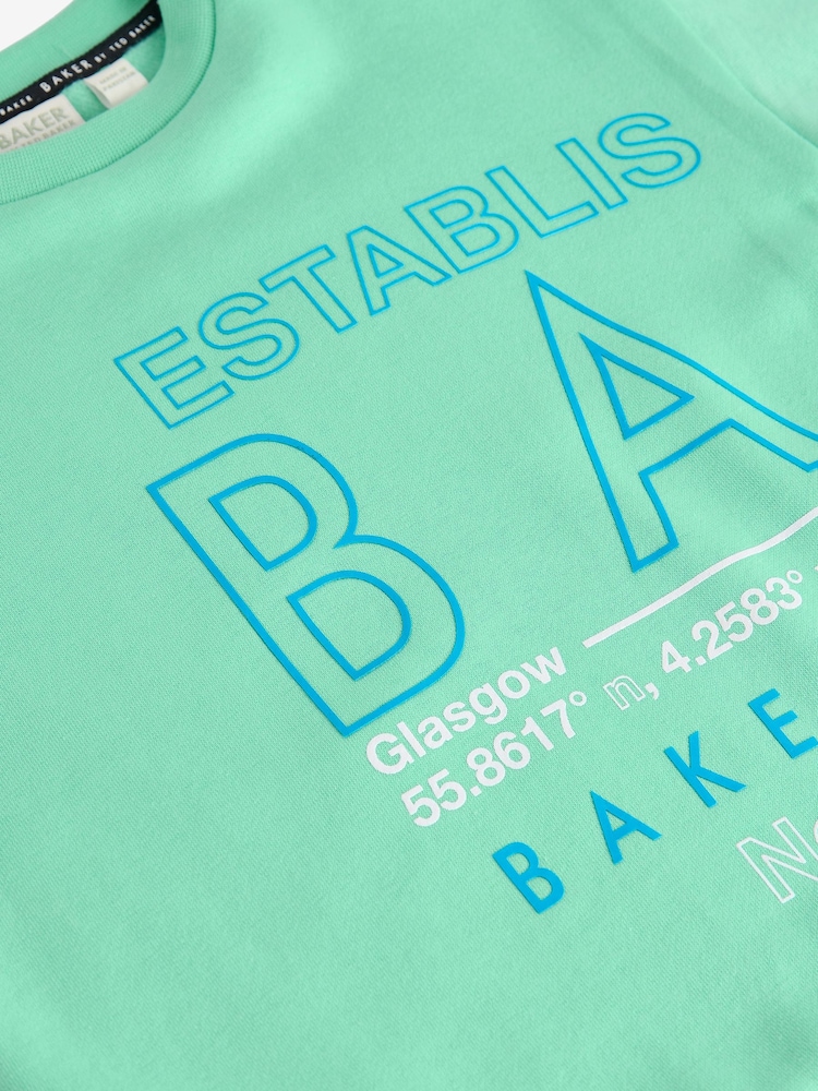 Baker by Ted Baker Green Graphic Sweatshirt and Joggers Set - Image 7 of 11