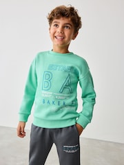 Baker by Ted Baker Green Graphic Sweatshirt and Joggers Set - Image 9 of 11