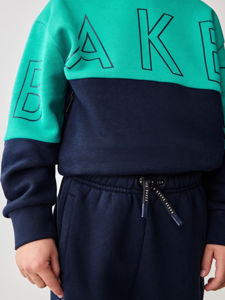 Buy Baker by Ted Baker Navy Colourblock Sweatshirt And Joggers Set