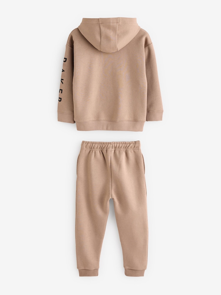 Baker by Ted Baker Tan Brown Hoodie And Joggers Set - Image 6 of 11