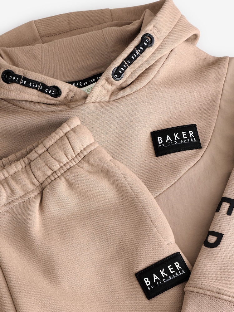 Baker by Ted Baker Tan Brown Hoodie And Joggers Set - Image 7 of 11