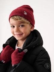 Paul Smith Junior Boys Zebra Logo Beanie And Gloves Set - Image 1 of 5