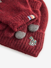 Paul Smith Junior Boys Zebra Logo Beanie And Gloves Set - Image 5 of 5