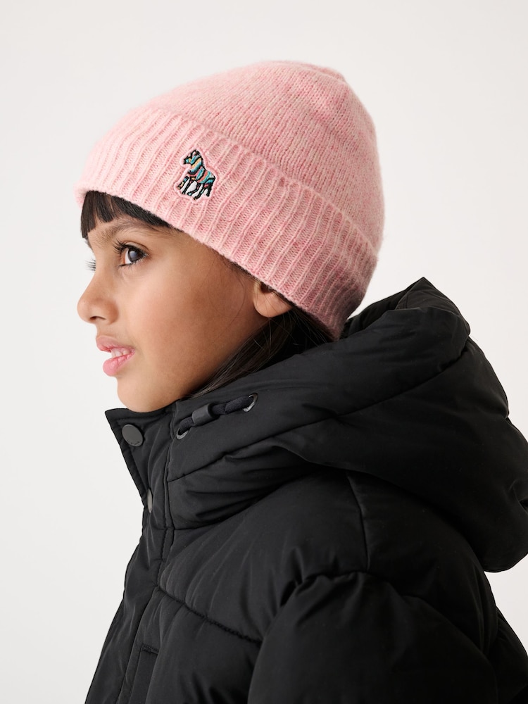 Paul Smith Junior Girls Zebra Logo Beanie And Gloves Set - Image 3 of 5
