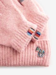 Paul Smith Junior Girls Zebra Logo Beanie And Gloves Set - Image 5 of 5