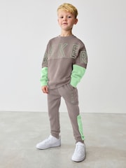 Baker by Ted Baker Grey Colourblock Sweatshirt and Joggers Set - Image 1 of 15