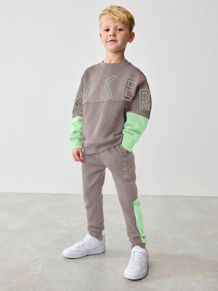 Baker by Ted Baker Grey Colourblock Sweatshirt and Joggers Set - Image 1 of 15